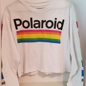 2018 Polaroid Rainbow Pullover Crop Top Women's Size Medium
